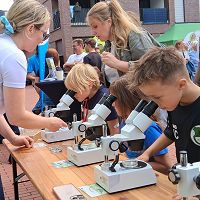 Kinder am Mikroskop